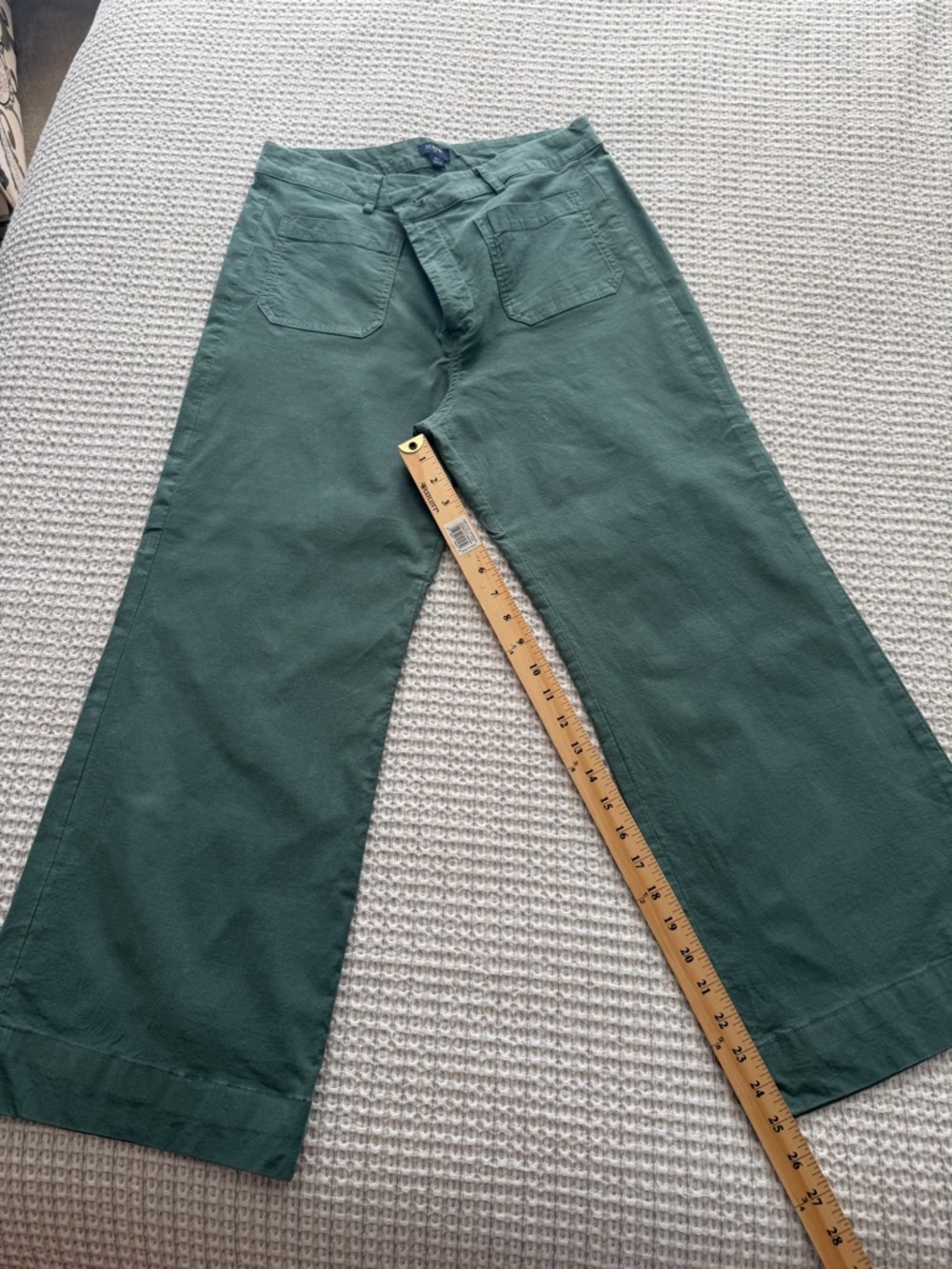 Women’s Wide-Leg J. Crew Pants in Green - Picture 2 of 4